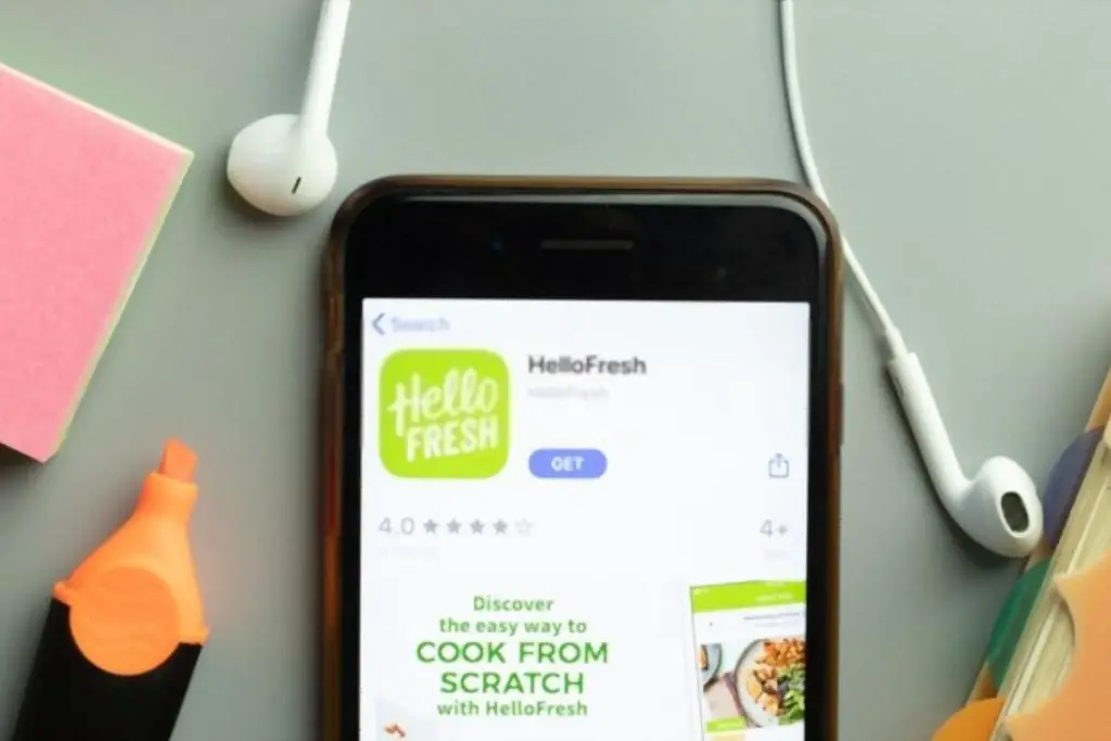 HelloFresh mobile app icon on phone screen