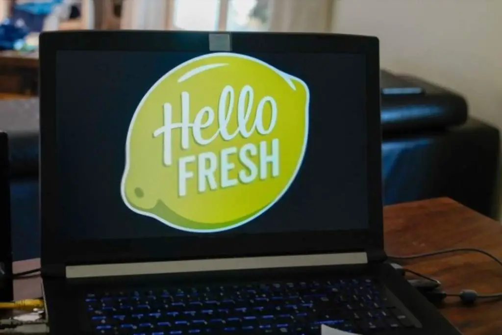 HelloFresh sign logo laptop screen