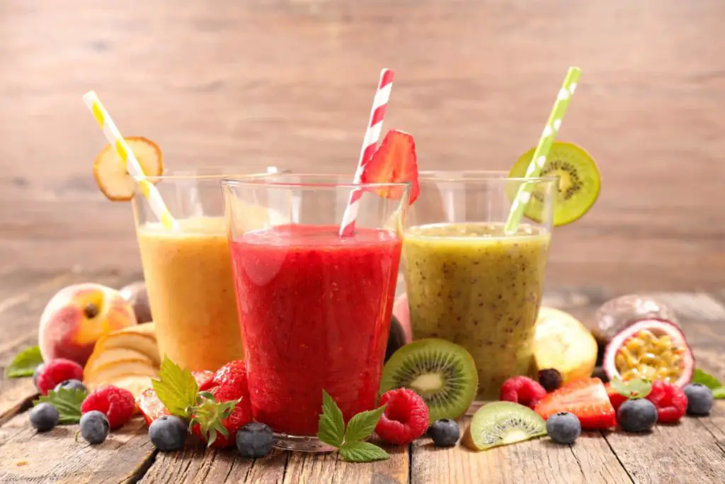 fruit smoothie with berries fruits